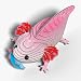 EUGY 3D Cardboard Model Kit, Pink Axolotl, Educational DIY Craft Project for Ages 6+, Award-Winning Design
