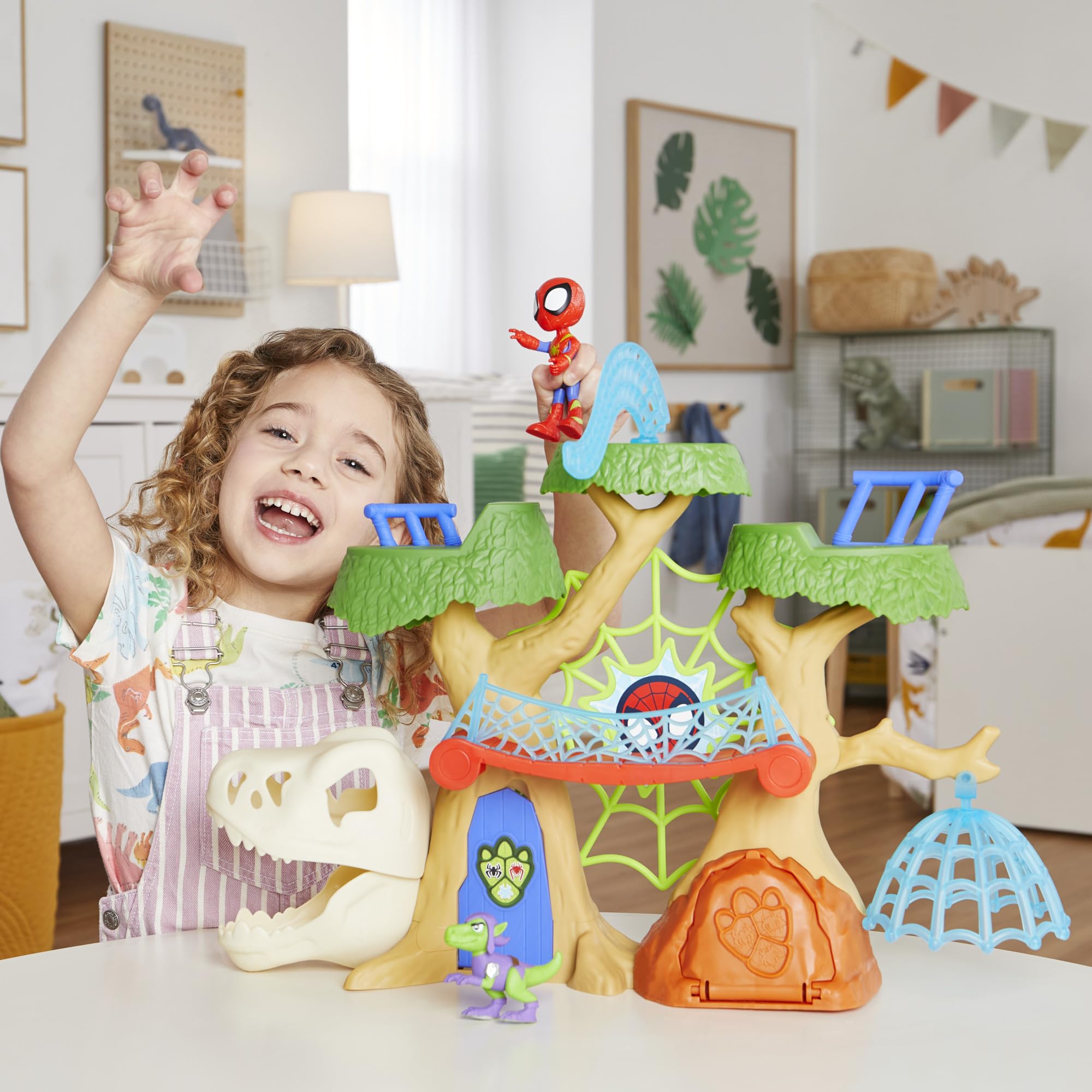 SPIDEY AND HIS AMAZING FRIENDS Marvel Dino-Webs Treehouse Super Hero Playset